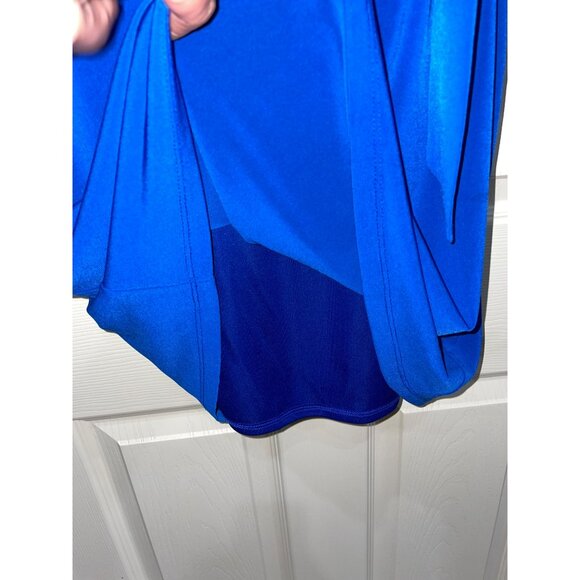 Vince Camuto Blue Belted 3/4 Sleeve Dress Size 6 - Picture 7 of 10